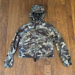 Green Camo Hooded Windbreaker Jacket